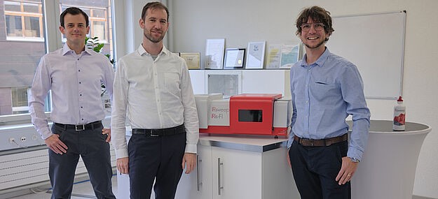 IRsweep founders Markus Geiser, Markus Mangold and Andreas Hugi (from left) will join Sensirion. Image: Sensiron